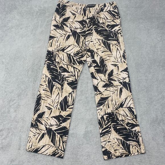 Chicos Pants Womens Medium Beige Zenergy Pull On Resort Wide Floral Drawstring 1 - Picture 7 of 9